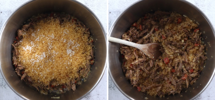 Portuguese duck rice step 6 and 7