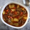 Easy Homemade Beef Stew in a tureen