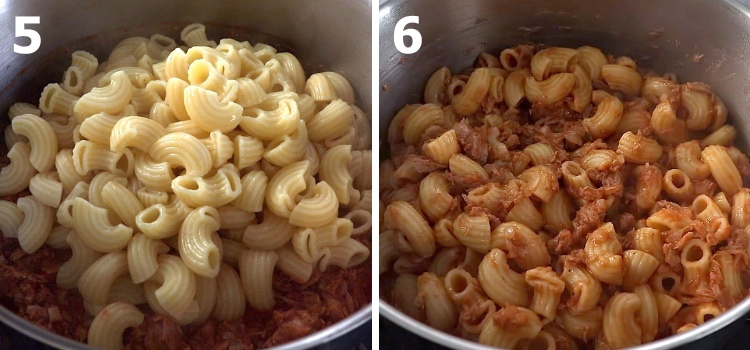 Easy tuna macaroni step 5 and 6