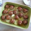 Baked Meatballs in a baking dish