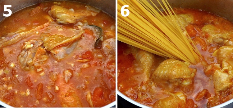 Best Chicken Stew with Spaghetti step 5 and 6