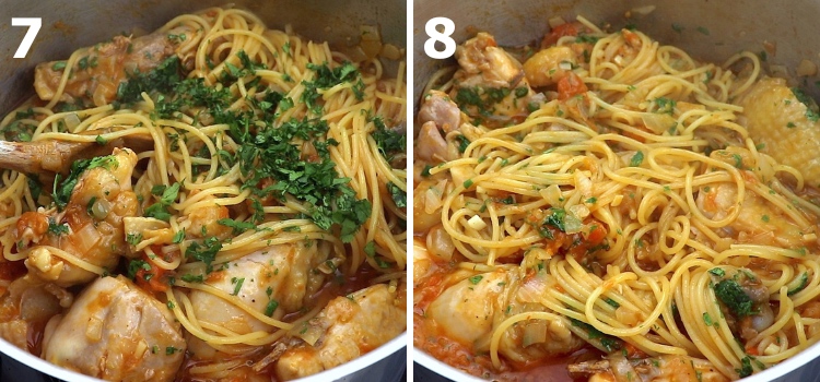 Best Chicken Stew with Spaghetti step 7 and 8