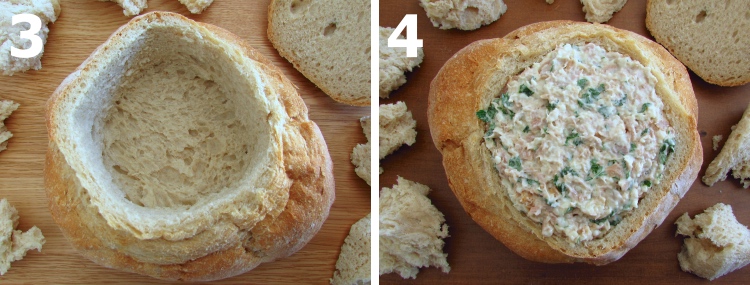 Tuna stuffed bread step 3 and 4
