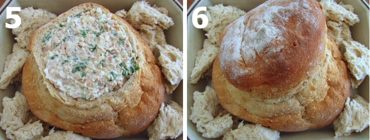 Tuna stuffed bread step 5 and 6