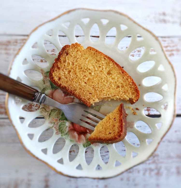 Easy Olive Oil Loaf Cake on a plate