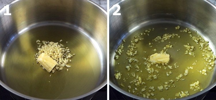 Lemon Garlic Shrimp and Rice step 1 and 2