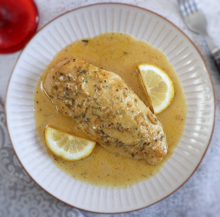Baked Chicken Breast with Lemon Mustard Sauce Recipe | Food From Portugal