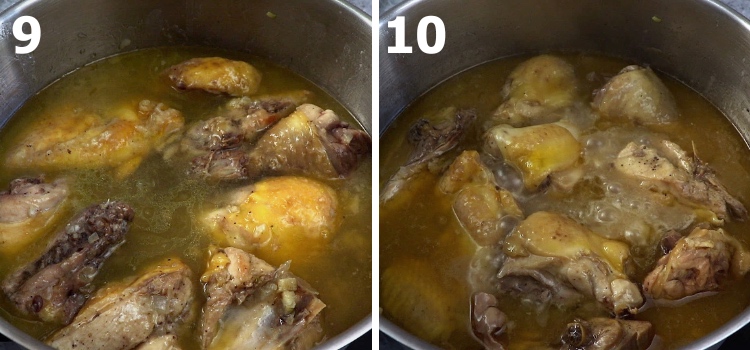 Chicken fricassee step 9 and 10