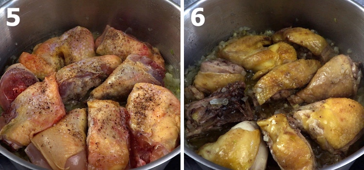 Chicken fricassee step 5 and 6