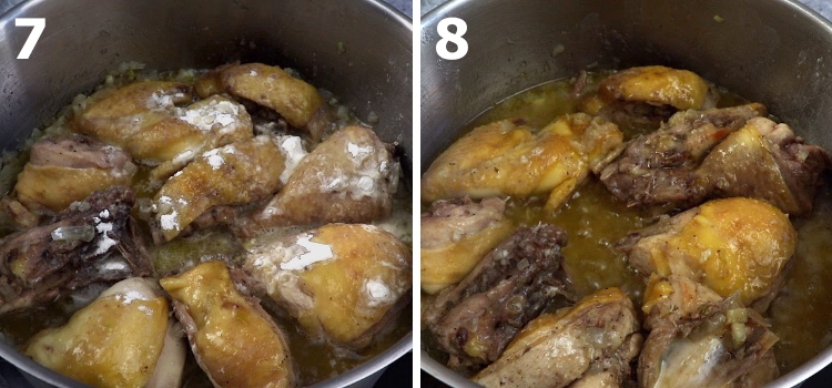 Chicken fricassee step 7 and 8