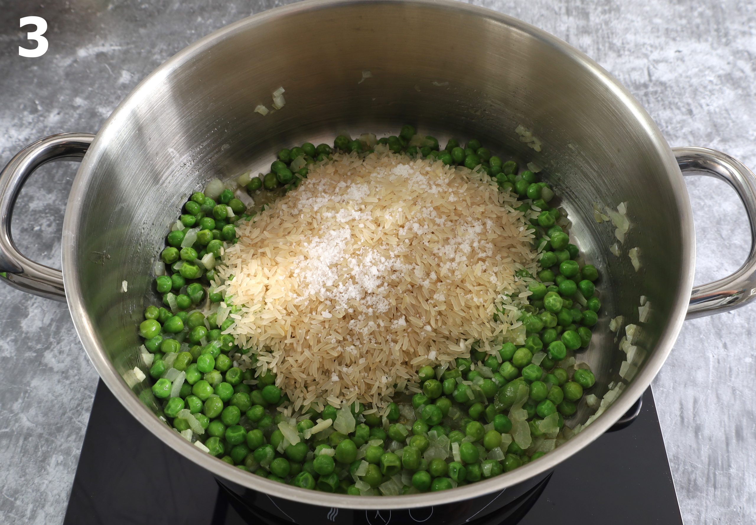 Easy peas rice step 3
