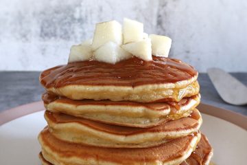 Easy and Healthy Honey Pancakes on a plate