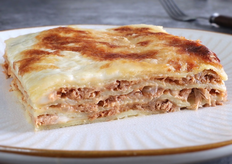 Easy Cheesy Tuna Lasagna on a plate